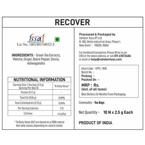 Vahdam  Organic Recover Turmeric Elixir - Improves Overall Health,  25 g (10 Sachets x 2.5 g each) -6.webp